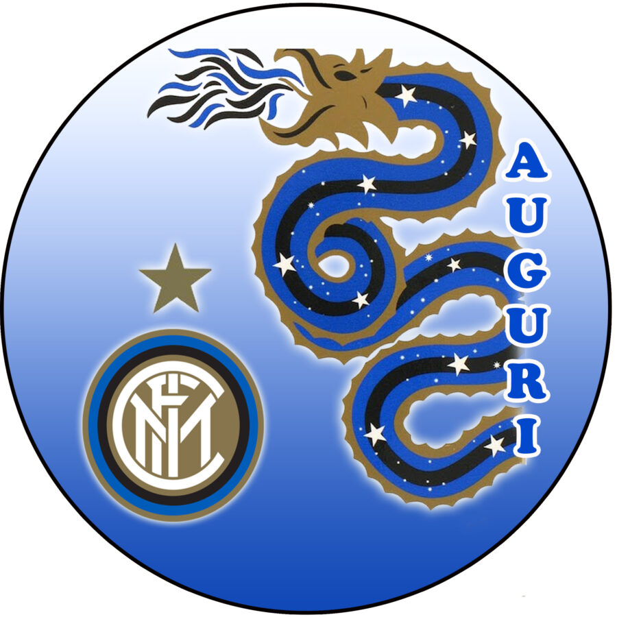 Cialda in ostia per torta tonda INTER LOGO STEMMA CALCIO, personalizzata con nome, disco, dolce, torte, cialde, ostie, cake topper, decorazioni, 09