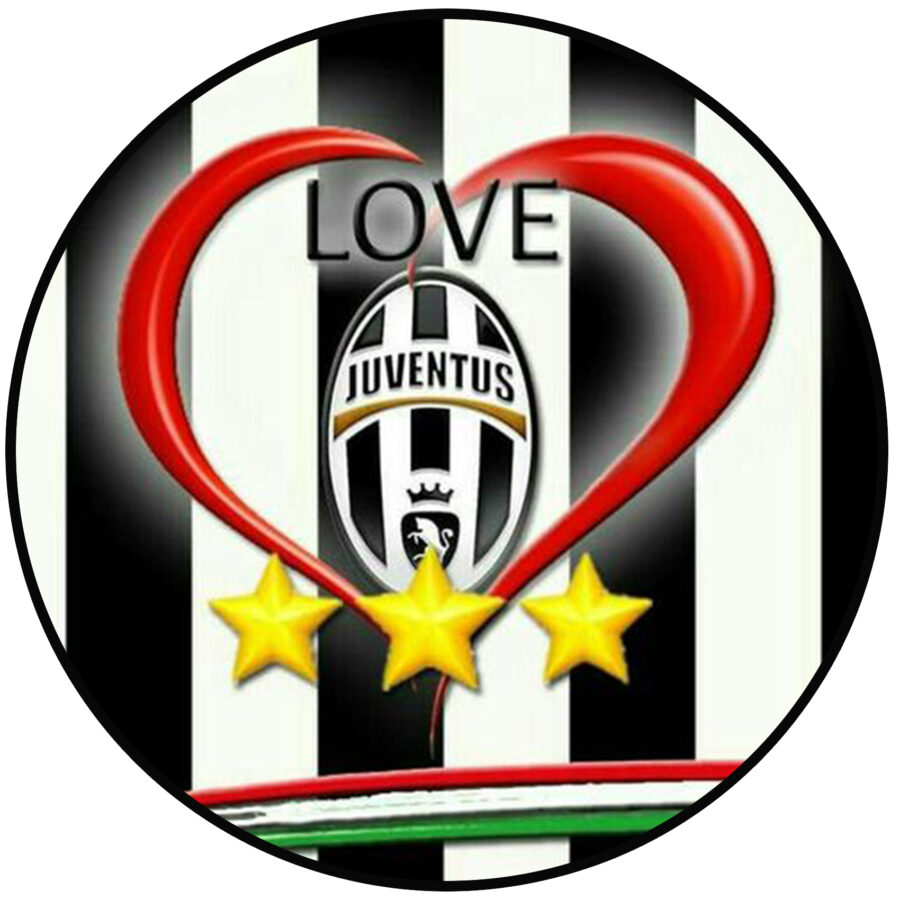 Cialda in ostia per torta tonda JUVE JUVENTUS CALCIO LOGO STEMMA, personalizzata con nome, disco, dolce, torte, cialde, ostie, cake topper, decorazioni, 26