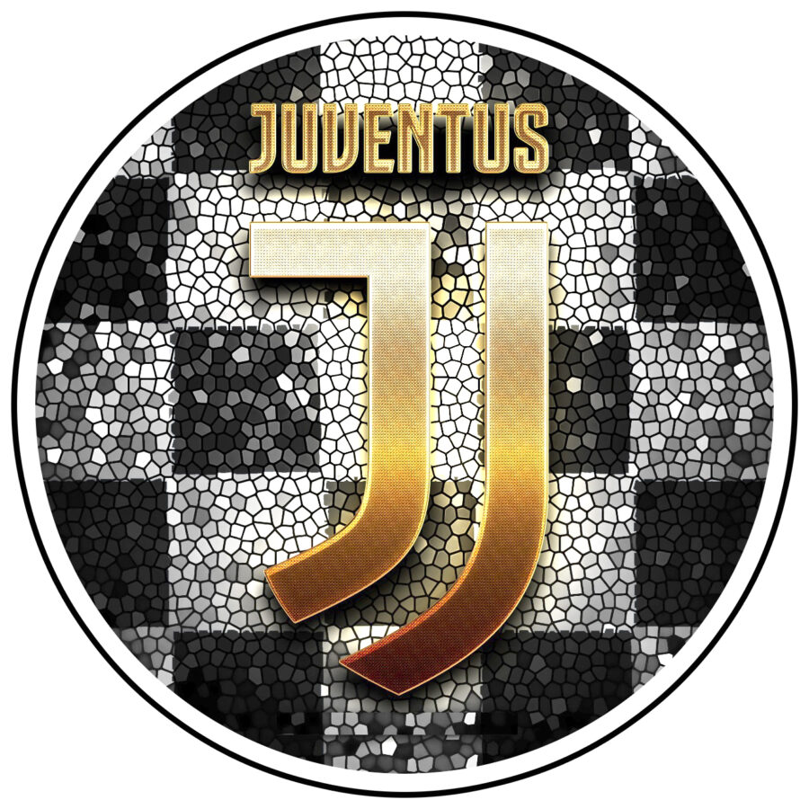 Cialda in ostia per torta tonda JUVE JUVENTUS CALCIO LOGO STEMMA, personalizzata con nome, disco, dolce, torte, cialde, ostie, cake topper, decorazioni, 32