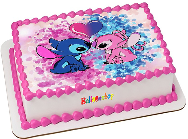 Ostia per torta senza glutine rettangolare, LILO E STITCH, personalizzata con nome, cialda, disco, dolce, torte, cialde, foglio, ostie, cake topper, decorazioni, DA