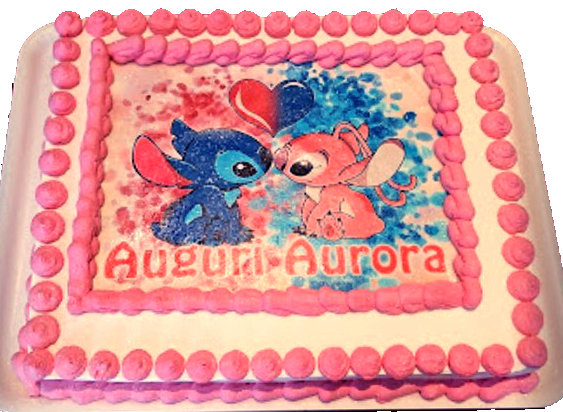 Ostia per torta senza glutine rettangolare, LILO E STITCH, personalizzata con nome, cialda, disco, dolce, torte, cialde, foglio, ostie, cake topper, decorazioni, DD