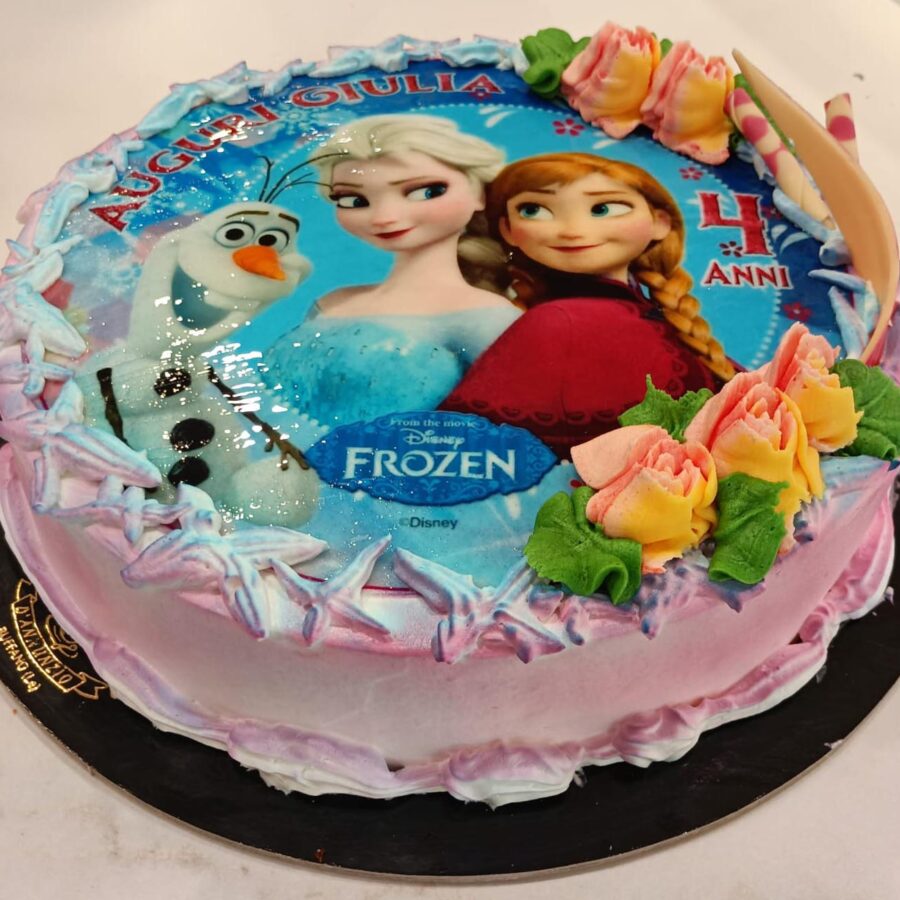 Cialda ostia per torta senza glutine tonda, FROZEN ELSA E ANNA, personalizzata con nome, disco, dolce, torte, cialde, ostie, cake topper, decorazioni, AM
