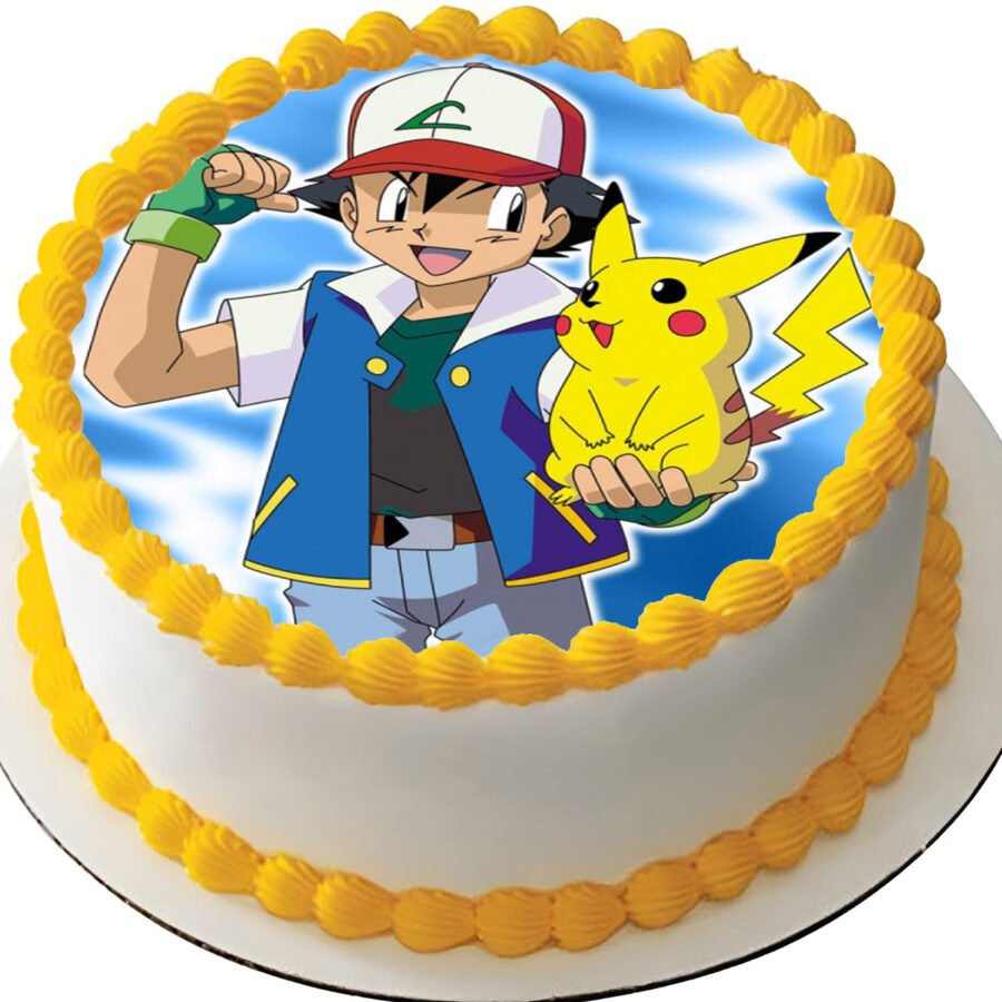 Cialda ostia per torta senza glutine tonda, POKEMON, personalizzata con nome, commestibile, disco, dolce, torte, cialde, ostie, cake topper, decorazioni, AB