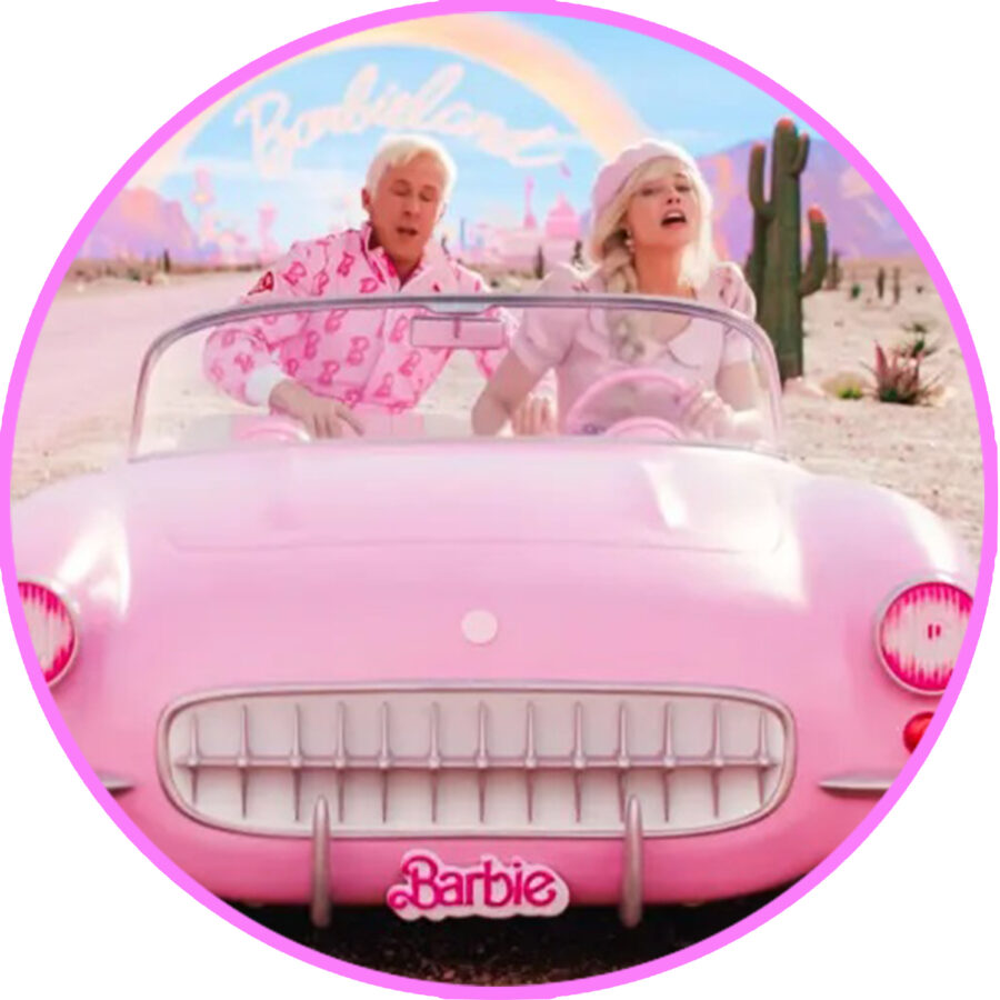 Cialda in ostia per torta tonda KEN E BARBIE MARGOT ROBBIE FILM, personalizzata con nome, disco, dolce, torte, cialde, ostie, cake topper, decorazioni, 0022