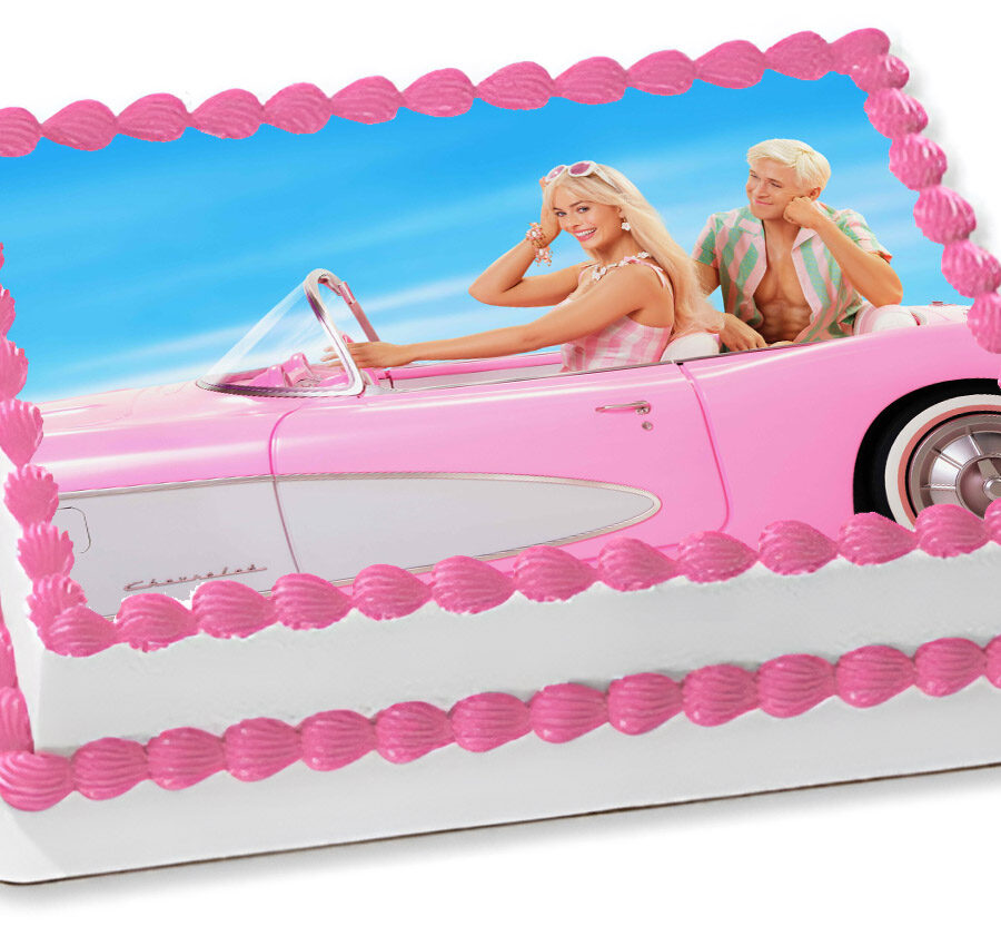 Cialda in ostia per torta rettangolare commestibile senza glutine, BARBIE, MARGOT ROBBIE, FILM, personalizzata con nome, disco, dolce, torte, cialde, fogli, ostie, cake topper, decorazioni, AV