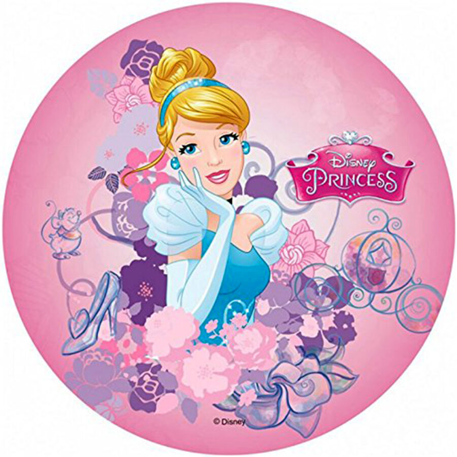 Cialda in ostia per torta PRINCIPESSA CENERENTOLA DISNEY PRINCESS , personalizzata nome, disco, dolce, torte, cialde, ostie
