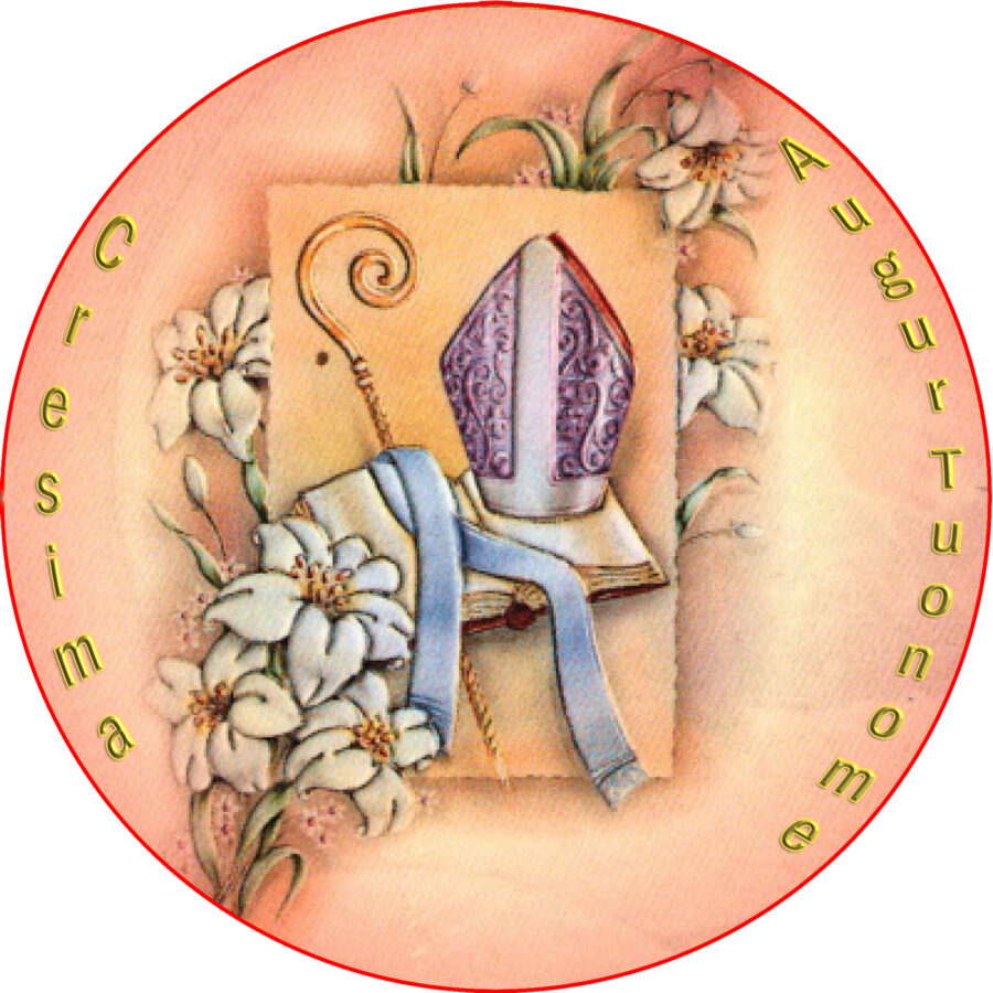 Cialda in ostia per torta LA MIA CRESIMA, personalizzata nome, disco, dolce, torte, cialde, ostie, sacramento