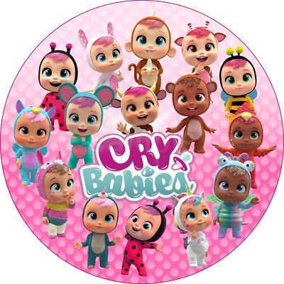 Cialda in ostia per torta CRY BABIES, personalizzata con nome, disco, dolce, torte, cialde, ostie, cake topper, decorazioni