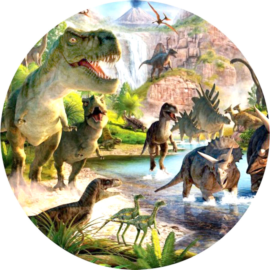 Cialda in ostia per torta DINOSAURI DINOSAURO, personalizzata nome, disco, dolce, torte, cialde, ostie