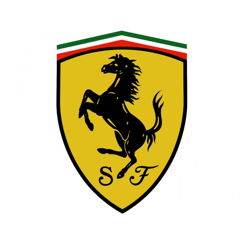 Cialda in ostia per torta con FERRARI STEMMA MACCHINE personalizzata