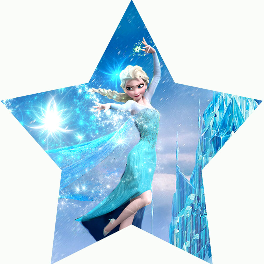 Cialda in ostia per torta stella FROZEN ELSA, personalizzata con nome, disco, dolce, torte, cialde, ostie, cake topper, decorazioni