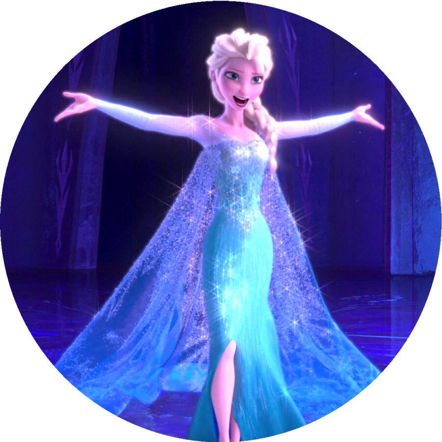 Cialda in ostia per torta tonda FROZEN ELSA, personalizzata con nome, disco, dolce, torte, cialde, ostie, cake topper, decorazioni