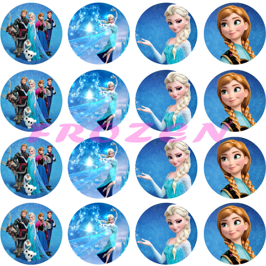 Mini cialde in ostia per cupcakes FROZEN, dischetti, sagome per dolci, cup cake, biscotti