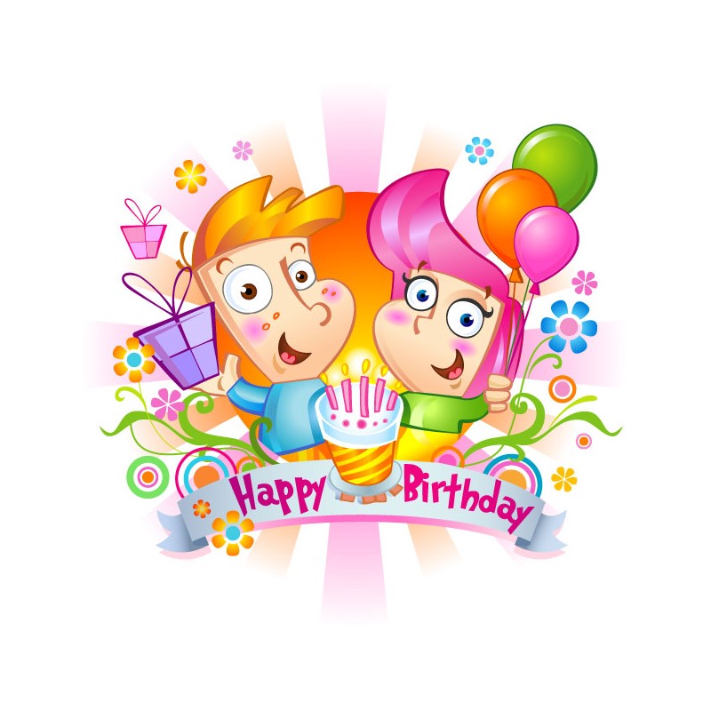 Cialda in ostia per torta con HAPPY BIRTHDAY AUGURI personalizzata