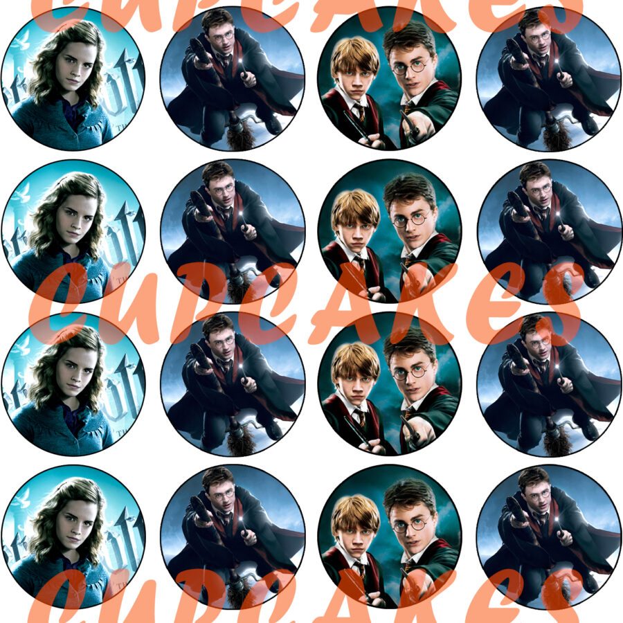Mini cialde in ostia per cupcakes HARRY POTTER, dischetti, sagome per dolci, cup cake, biscotti