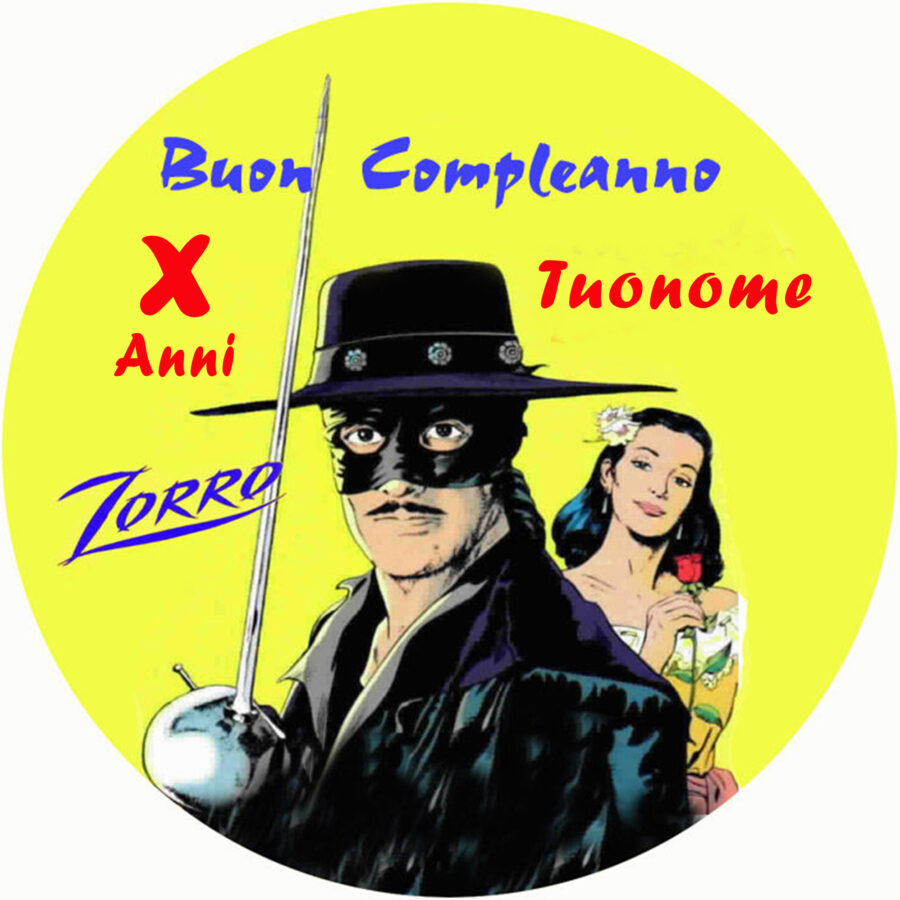 Cialda in ostia per torta ZORRO personalizzabile, cialde, ostie