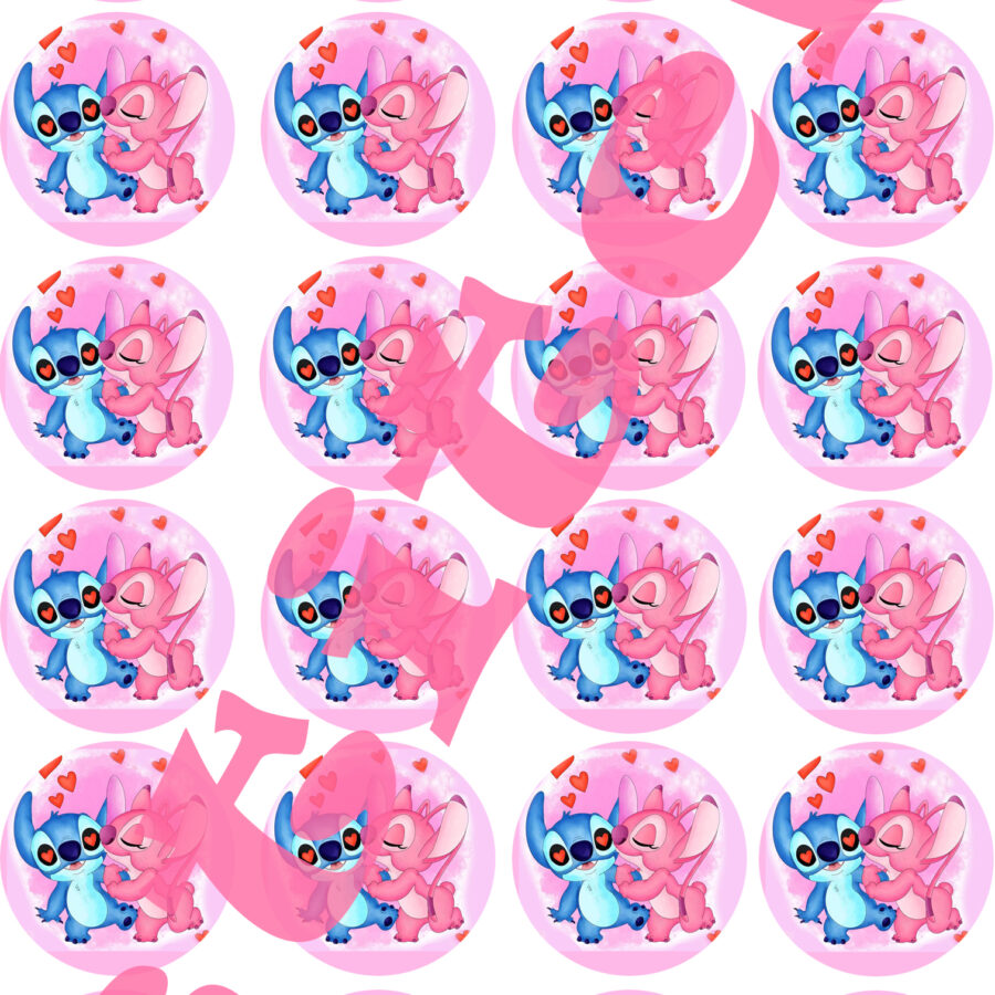 Mini cialde in ostia personalizzate per cupcakes LILO E STITCH, dischetti, sagome per dolci, cup cake, biscotti, muffin, dolcetti , toppers