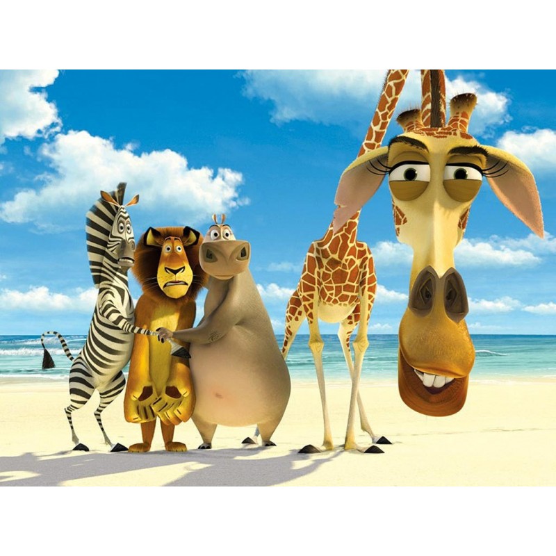 Cialda in ostia per torta con MADAGASCAR 3 personalizzata