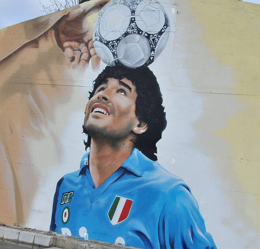 Cialda in ostia per torta rettangolare MARADONA MURALE GIOCATORE NAPOLI CALCIO personalizzata con nome, disco, dolce, torte, cialde, ostie, cake topper, decorazioni, 07