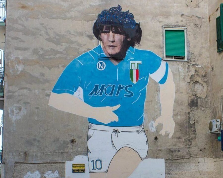 Cialda in ostia per torta rettangolare MARADONA MURALE GIOCATORE NAPOLI CALCIO personalizzata con nome, disco, dolce, torte, cialde, ostie, cake topper, decorazioni, 14