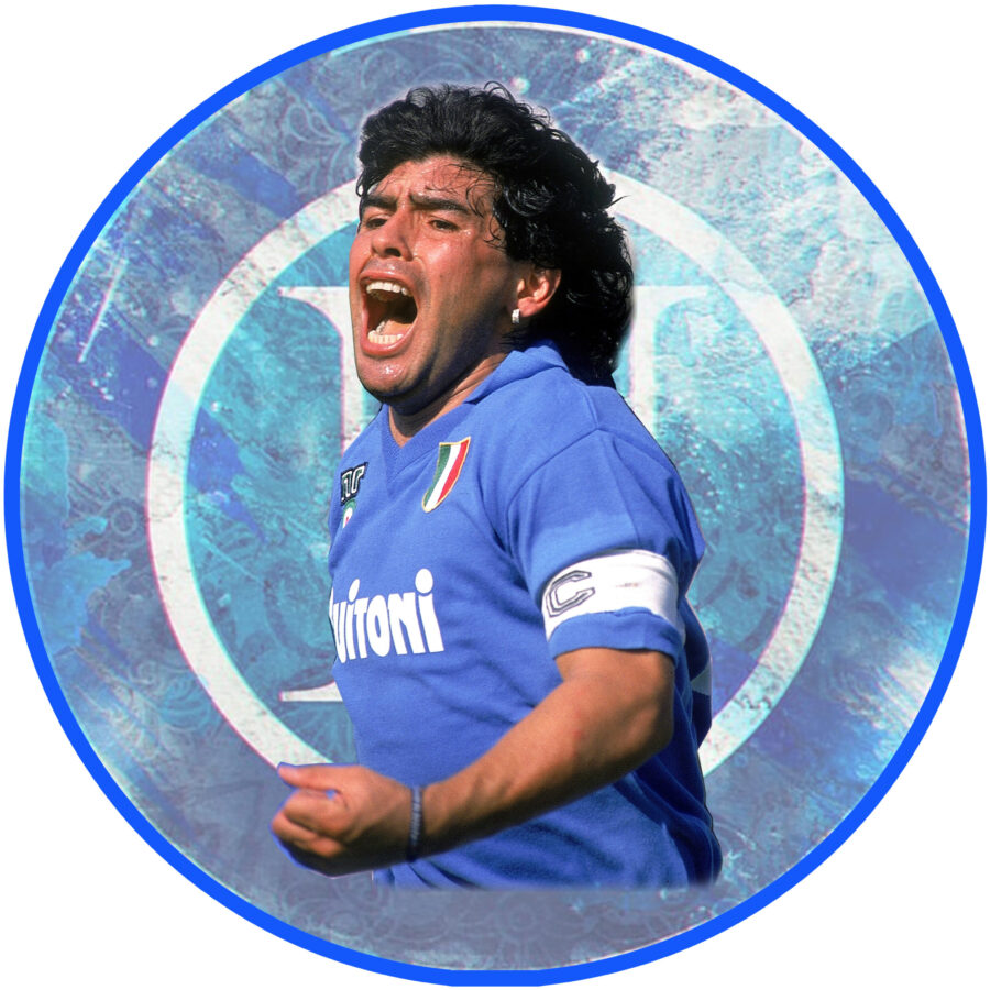 Cialda in ostia per torta tonda MARADONA GIOCATORE NAPOLI CALCIO personalizzata con nome, disco, dolce, torte, cialde, ostie, cake topper, decorazioni, 11