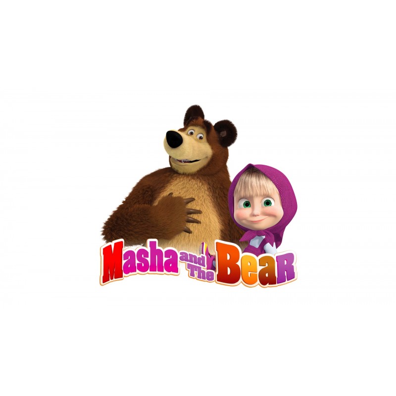 Cialda in ostia per torta con MASHA E ORSO  personalizzata