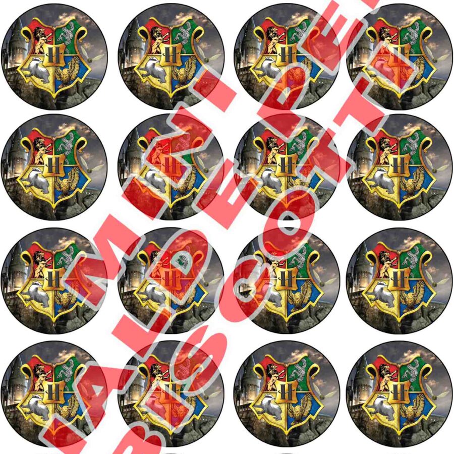 Mini cialde in ostia commestibili tonde per personalizzare biscotti e cupcakes HARRY POTTER, dischetti, sagome per dolci, cup cake, biscotti, muffin, dolcetti , toppers, disco, AB