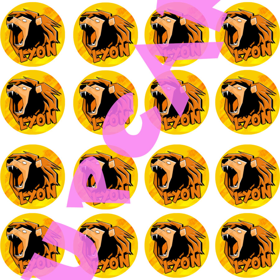 Mini cialde in ostia personalizzate per cupcakes LYON ETTORE CANU, dischetti, sagome per dolci, cup cake, biscotti, muffin, dolcetti , toppers, disco 03