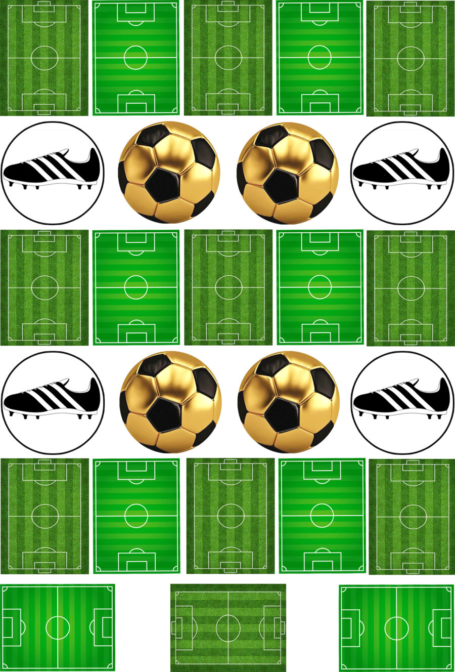 Mini cialde in ostia commestibili tonde e rettangolari per personalizzare biscotti, cupcakes con CAMPO DA CALCIO PALLONE SCARPE, dischetti, sagome per dolci, cup cake, muffin, dolcetti , toppers, disco, 02