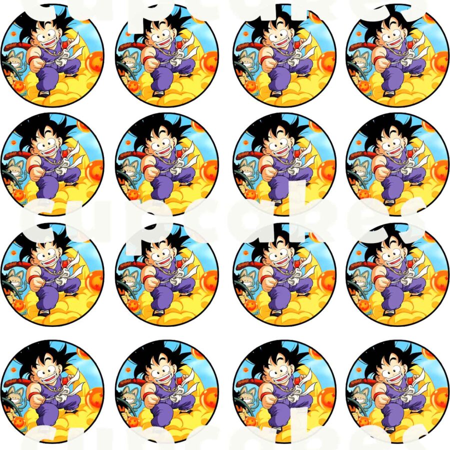 Mini cialde in ostia commestibili tonde per personalizzare biscotti e cupcakes DRAGONBALL, DRAGON BALL, dischetti, sagome per dolci, cup cake, biscotti, muffin, dolcetti , toppers, disco, AA