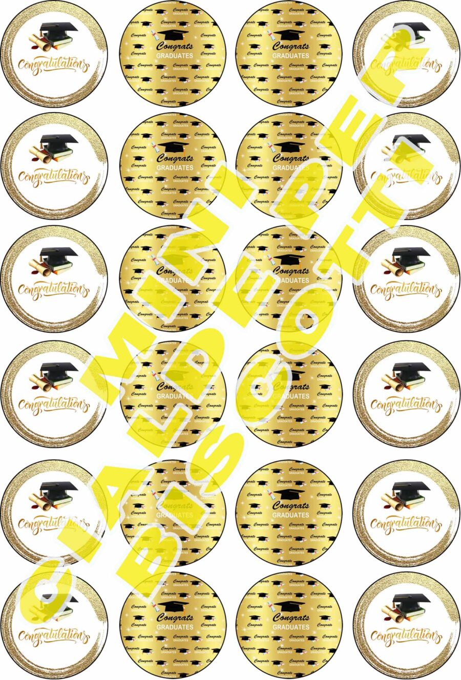 Mini cialde in ostia commestibili tonde per personalizzare biscotti e cupcakes LAUREA, dischetti, sagome per dolci, cup cake, biscotti, muffin, dolcetti , toppers, disco, AG
