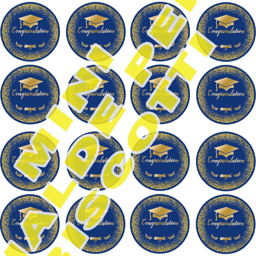 Mini cialde in ostia commestibili tonde per personalizzare biscotti e cupcakes LAUREA, dischetti, sagome per dolci, cup cake, biscotti, muffin, dolcetti , toppers, disco, AH