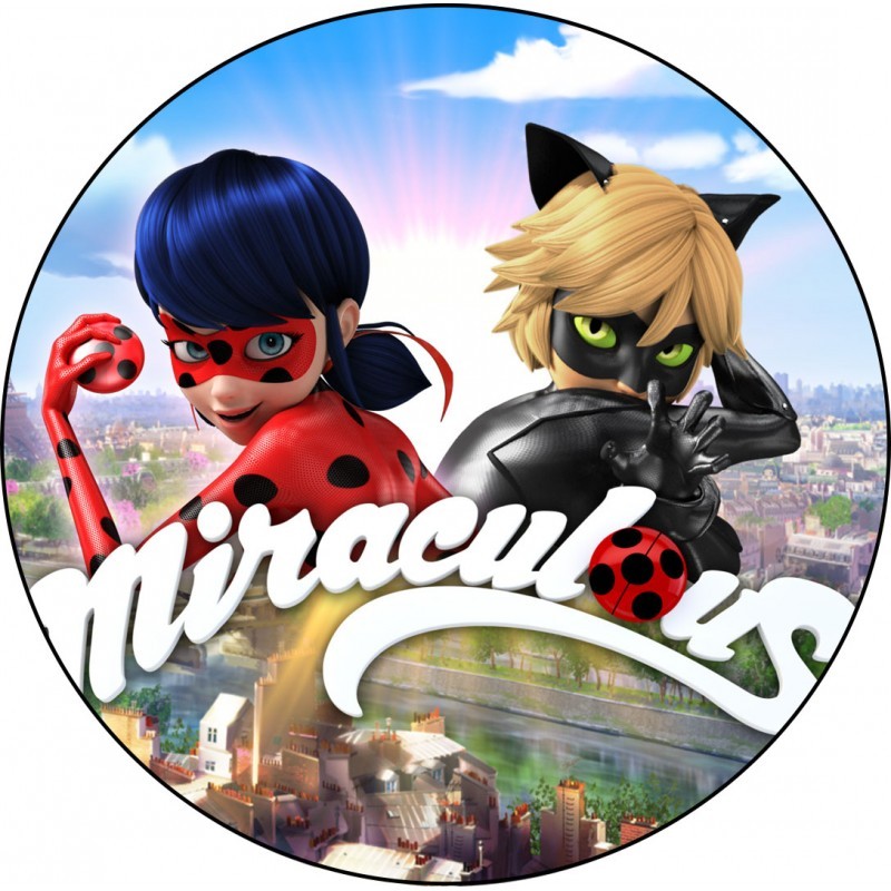 Cialda in ostia per torta con MIRACULOUS personalizzata