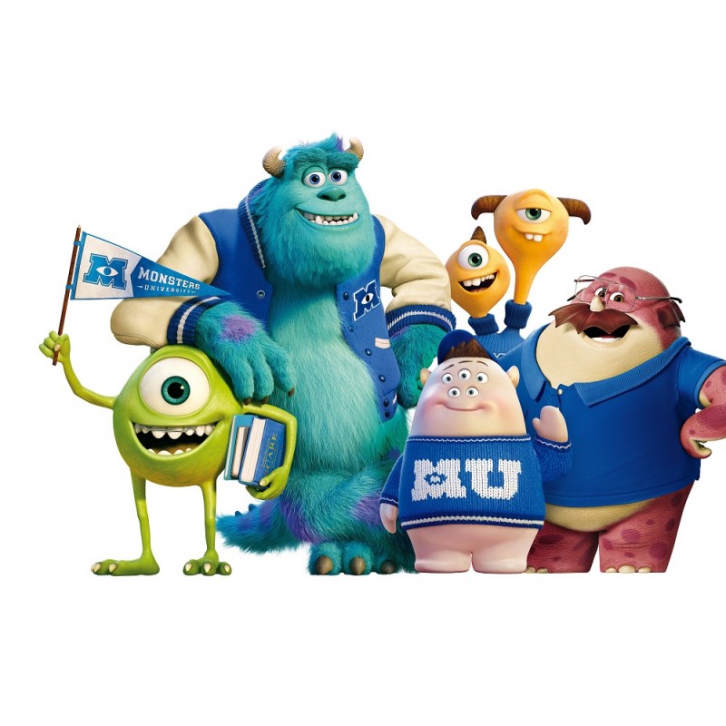 Cialda in ostia per torta con MONSTER UNIVERSITY personalizzata