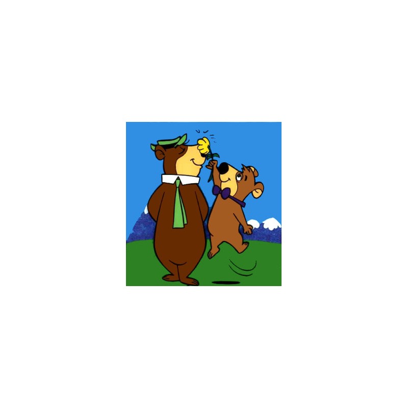 Cialda in ostia per torta con ORSO YOGI E BUBU personalizzata