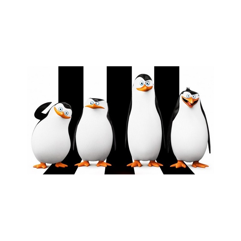 Cialda in ostia per torta con PINGUINI DI MADAGASCAR  personalizzata