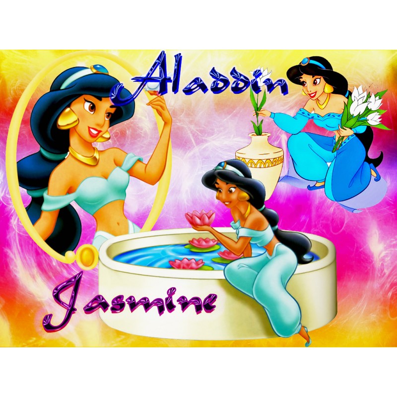 Cialda in ostia per torta con PRINCIPESSE DISNEY JASMINE ALADIN 1 personalizzata