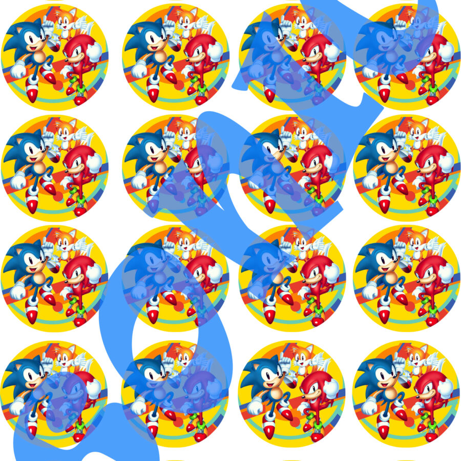 Mini cialde in ostia personalizzate per cupcakes SONIC, dischetti, sagome per dolci, cup cake, biscotti, muffin, dolcetti , toppers