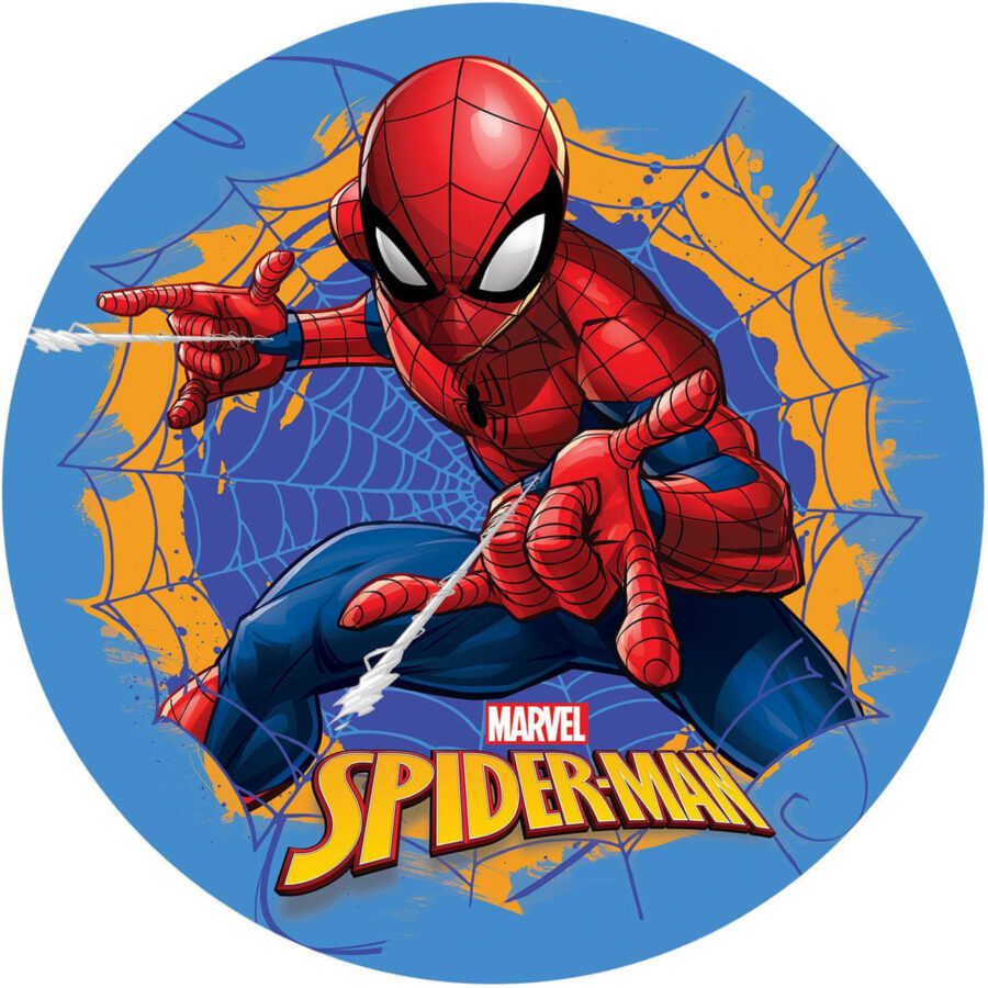 Cialda in ostia per torta tonda SPIDER-MAN UOMO RAGNO, personalizzata con nome, disco, dolce, torte, cialde, ostie, cake topper, decorazioni