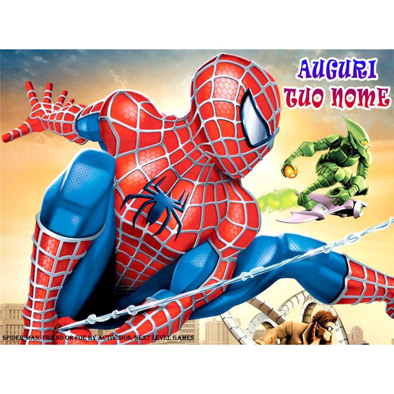Cialda in ostia per torta con SPIDERMAN UOMO RAGNO  personalizzata