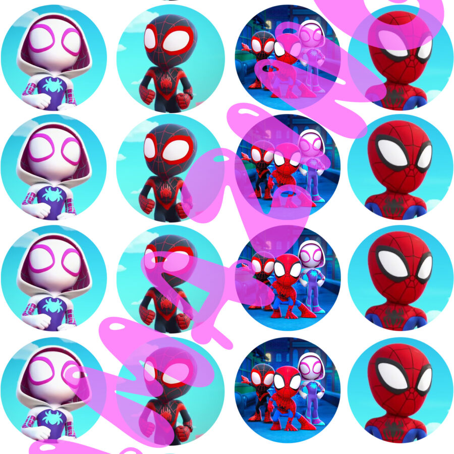 Mini cialde in ostia per cupcakes SPIDEY E I SUOI FANTASTICI AMICI AMAZING SPIDERMAN, dischetti, sagome per dolci, cup cake, biscotti