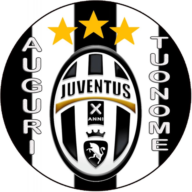Cialda in ostia per torta con STEMMA JUVENTUS personalizzata