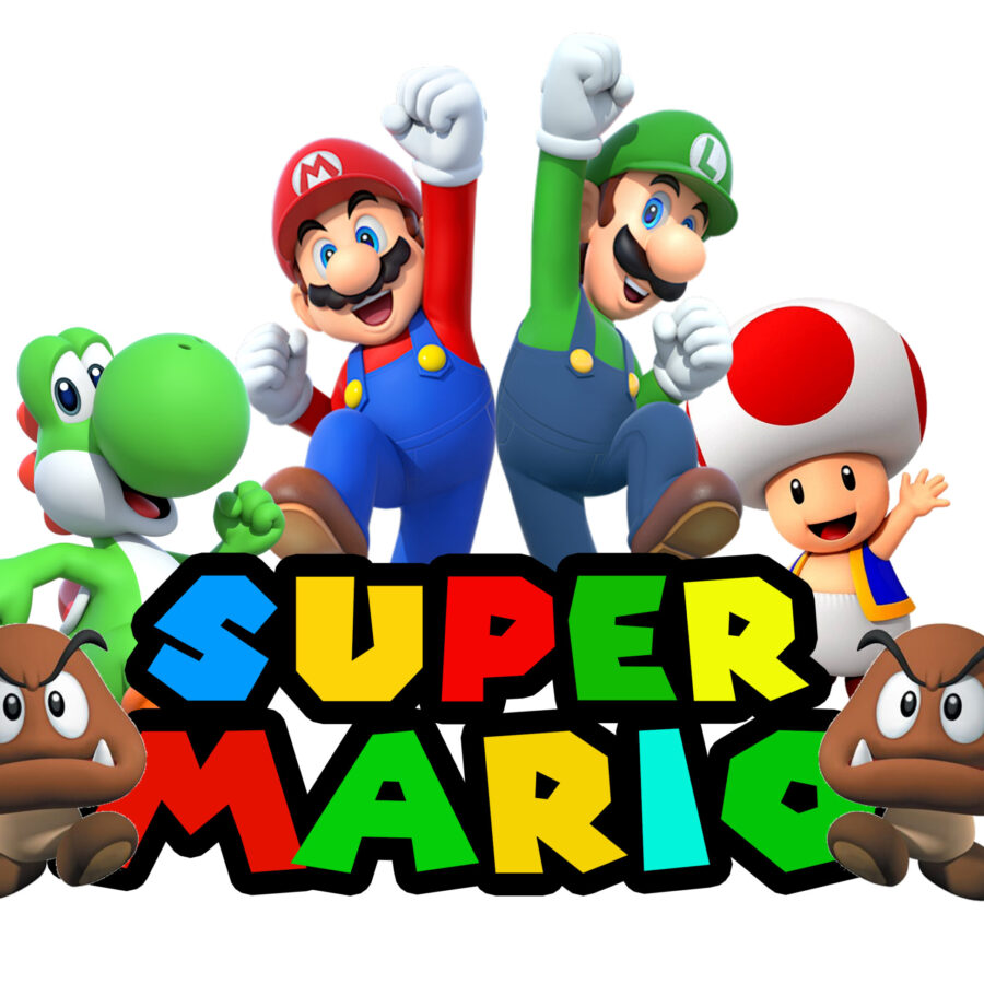 Cialda in ostia per torta tonda SUPER MARIO BROS, personalizzata con nome, disco, dolce, torte, cialde, ostie, cake topper, decorazioni, 24