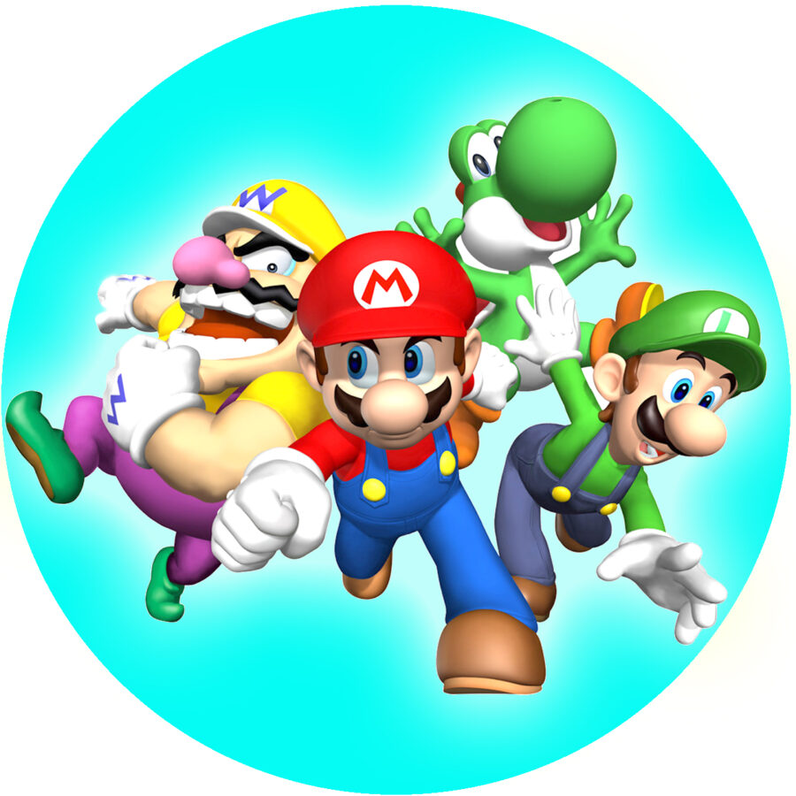 Cialda in ostia per torta tonda SUPER MARIO BROS, personalizzata con nome, disco, dolce, torte, cialde, ostie, cake topper, decorazioni 14