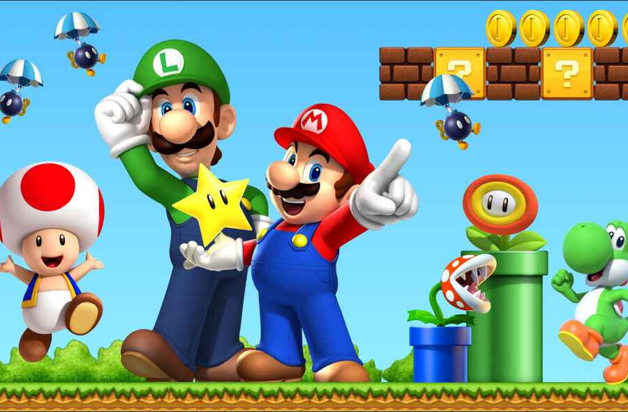 Cialda in ostia per torta rettangolare SUPER MARIO BROS, personalizzata con nome, disco, dolce, torte, cialde, ostie, cake topper, decorazioni, 49