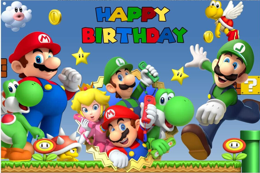 Cialda in ostia per torta rettangolare SUPER MARIO BROS, personalizzata con nome, disco, dolce, torte, cialde, ostie, cake topper, decorazioni, 42