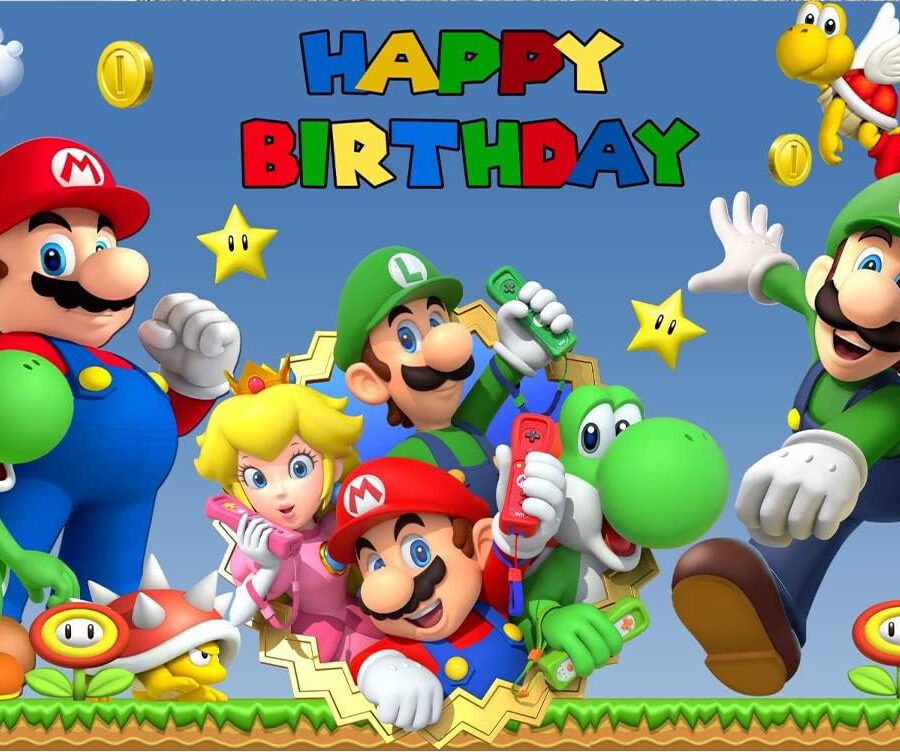 Cialda in ostia per torta rettangolare SUPER MARIO BROS, personalizzata con nome, disco, dolce, torte, cialde, ostie, cake topper, decorazioni, 42