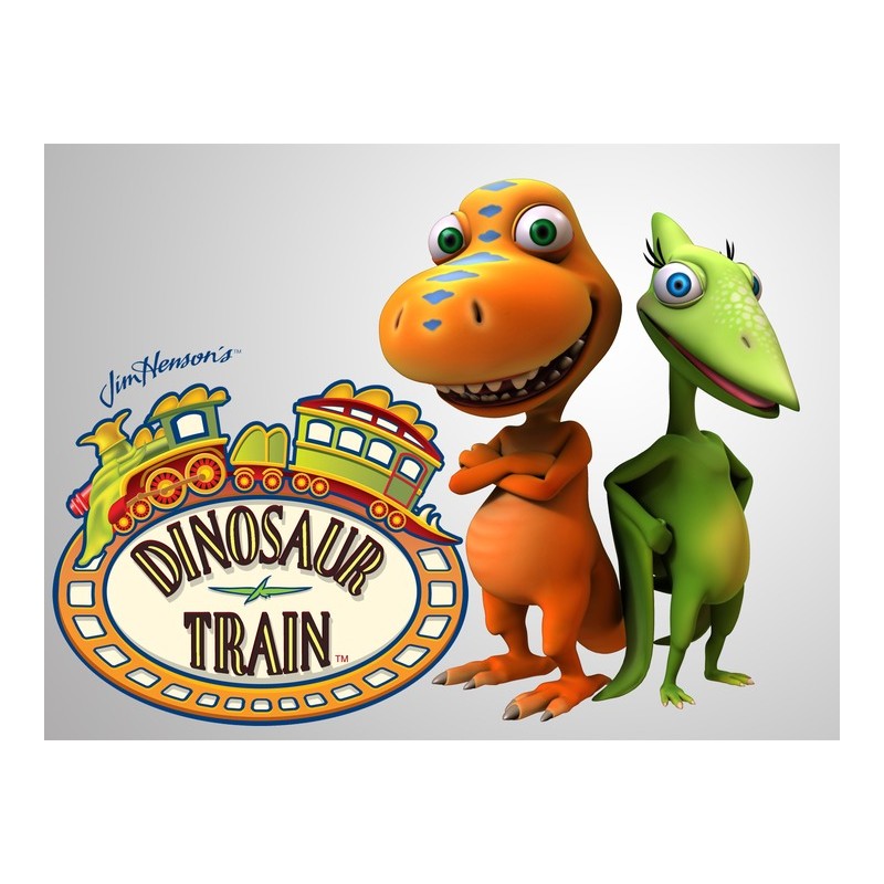 Cialda in ostia per torta con TRENO DEI DINOSAURI personalizzata