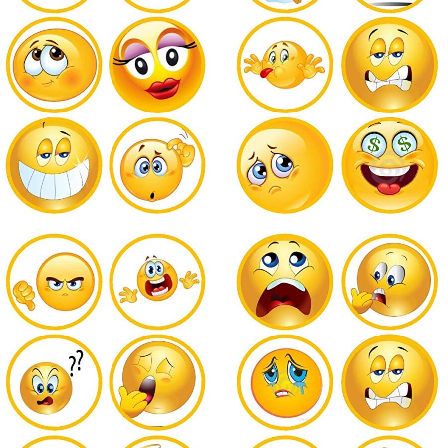 Mini cialde in ostia per cupcakes SMILE,EMOTICON, dischetti, sagome per dolci, cup cake, biscotti