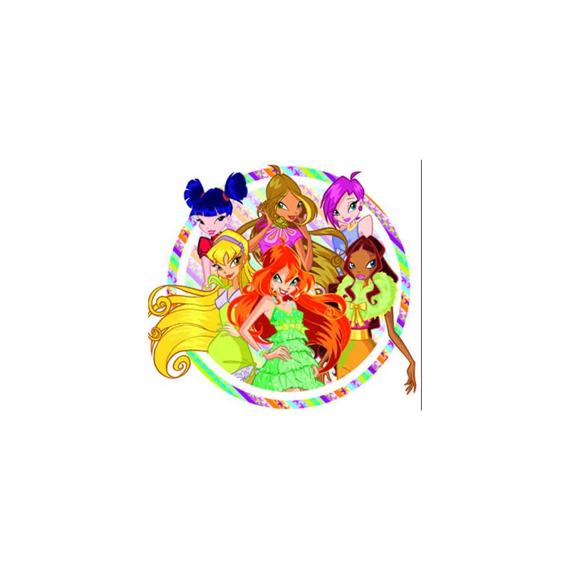 Cialda in ostia per torta con WINX FATINE MAGICHE personalizzata